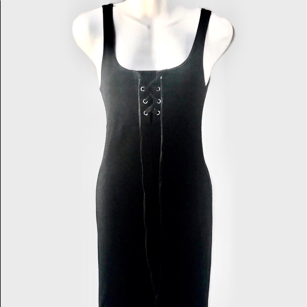 Free People 90s Black Tie Front Maxi Dress, S/XS - Picture 3 of 8